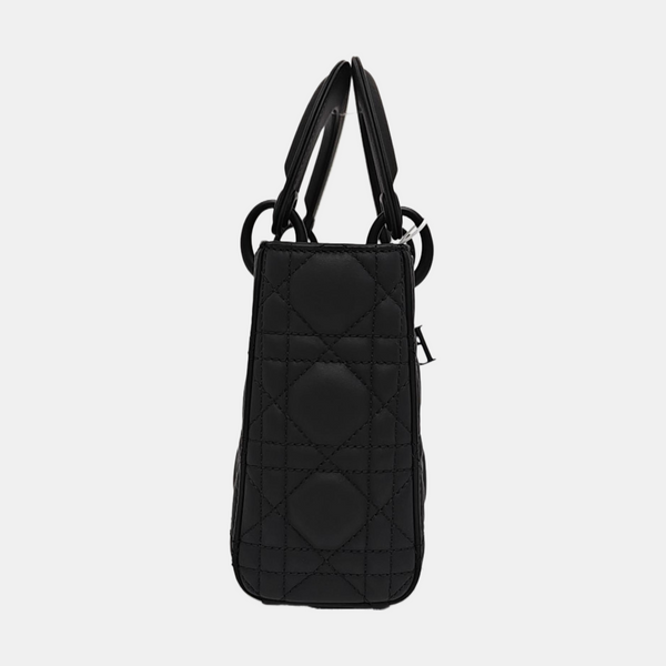 Lady Dior Mini Cannage Calfskin Black