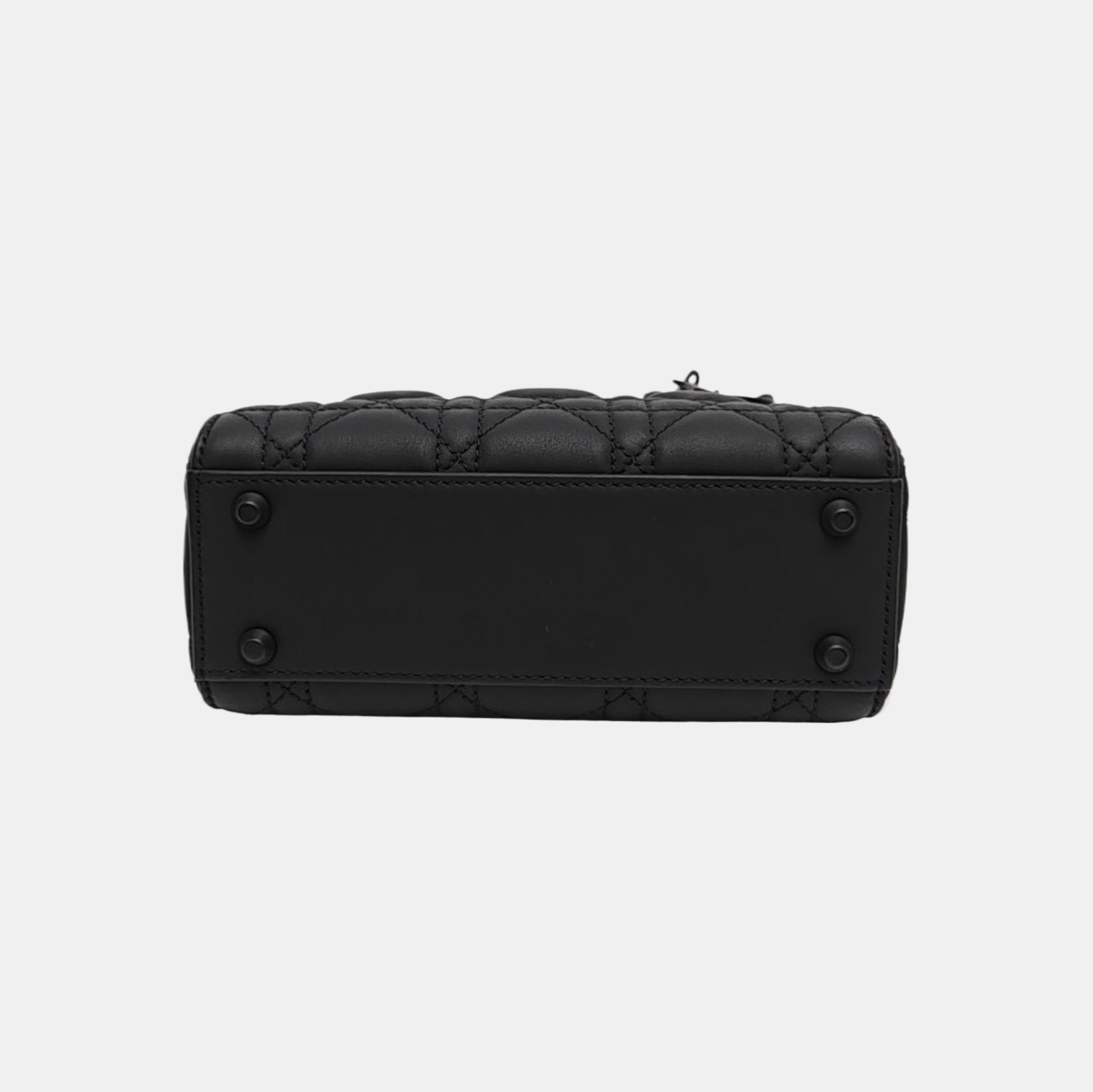 Lady Dior Mini Cannage Calfskin Black