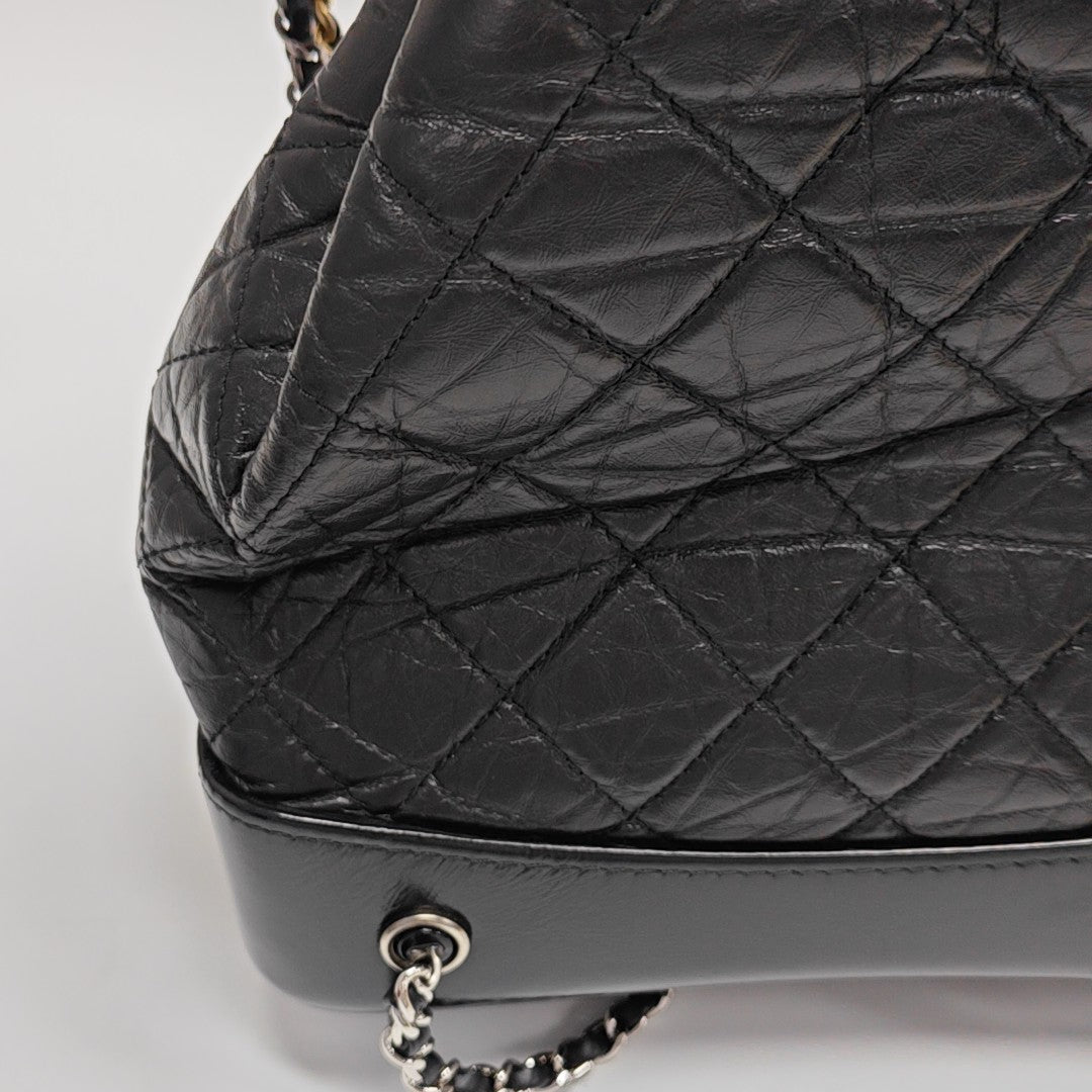 GABRIELLE Small Quilted Calfskin Black