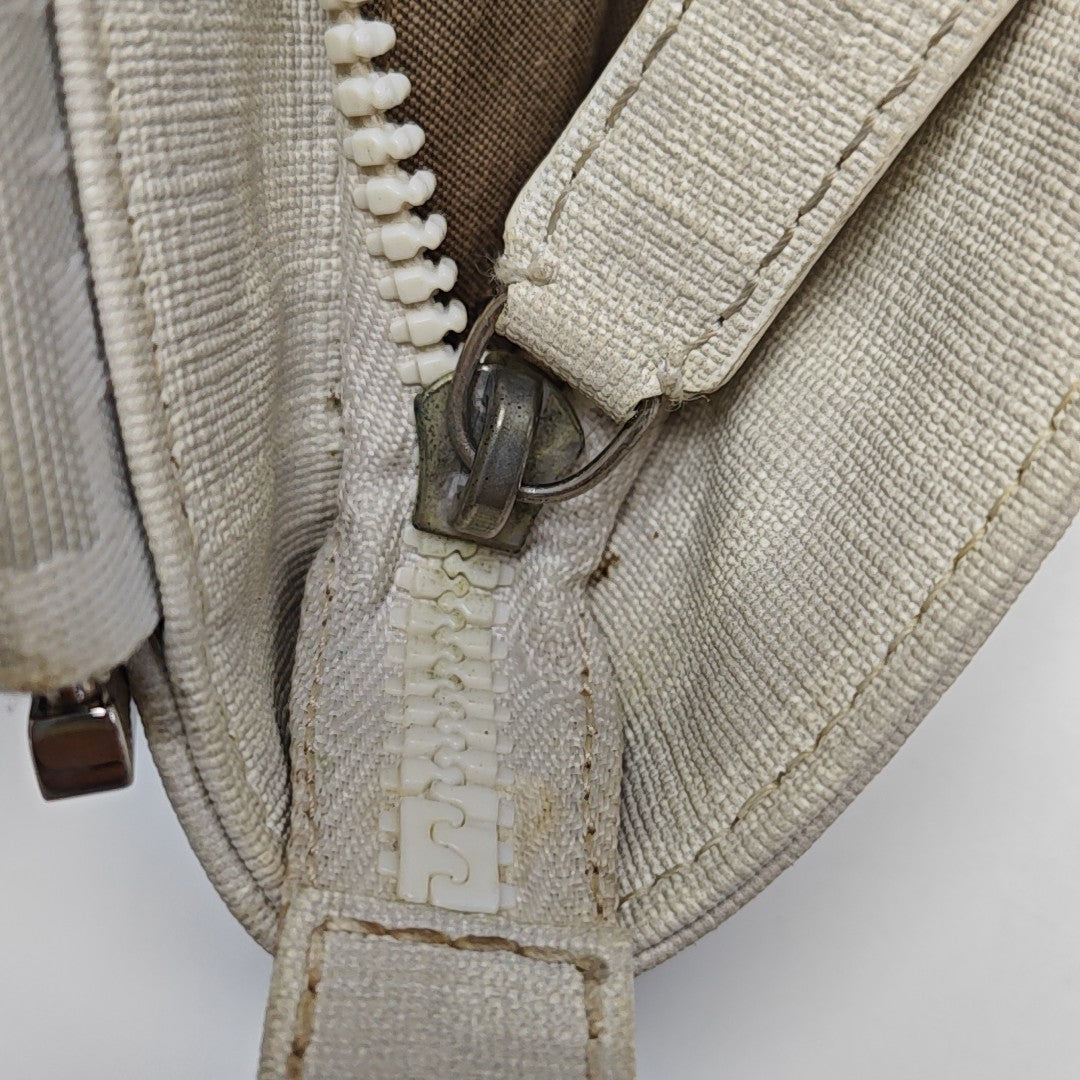Coated Canvas Crossbody Bag Gray