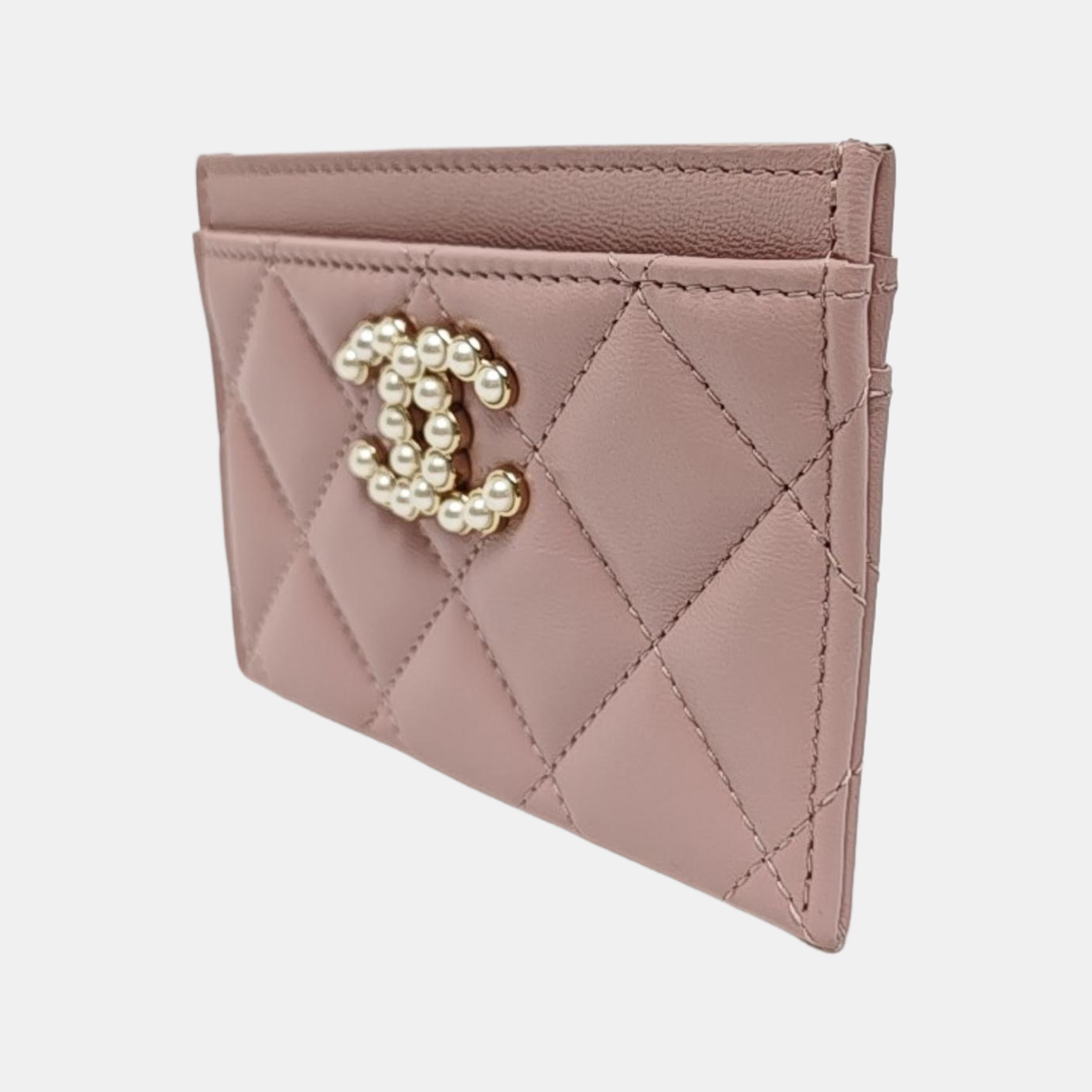 CHANEL 19 Small Quilted Lambskin Pink Card Holder