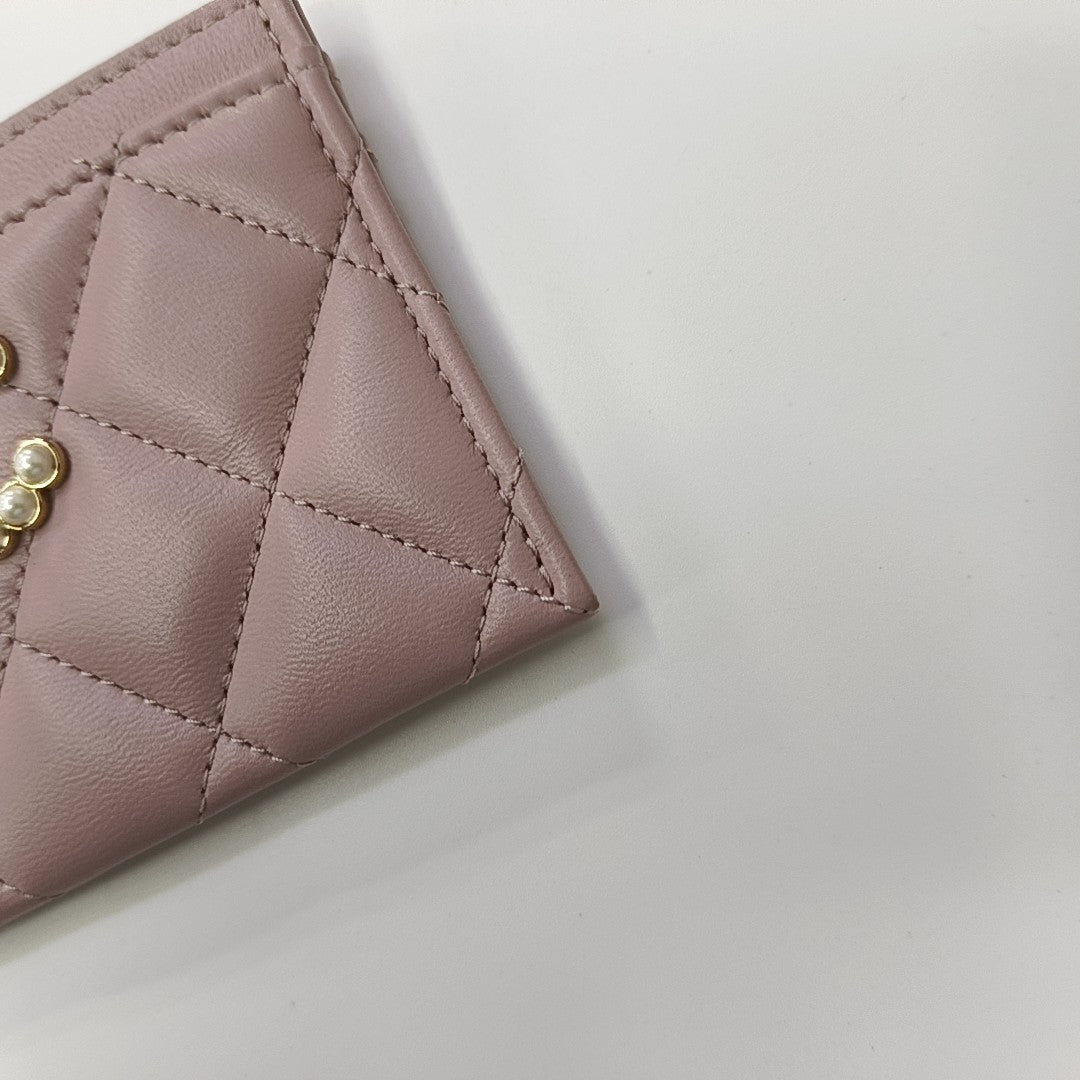 CHANEL 19 Small Quilted Lambskin Pink Card Holder