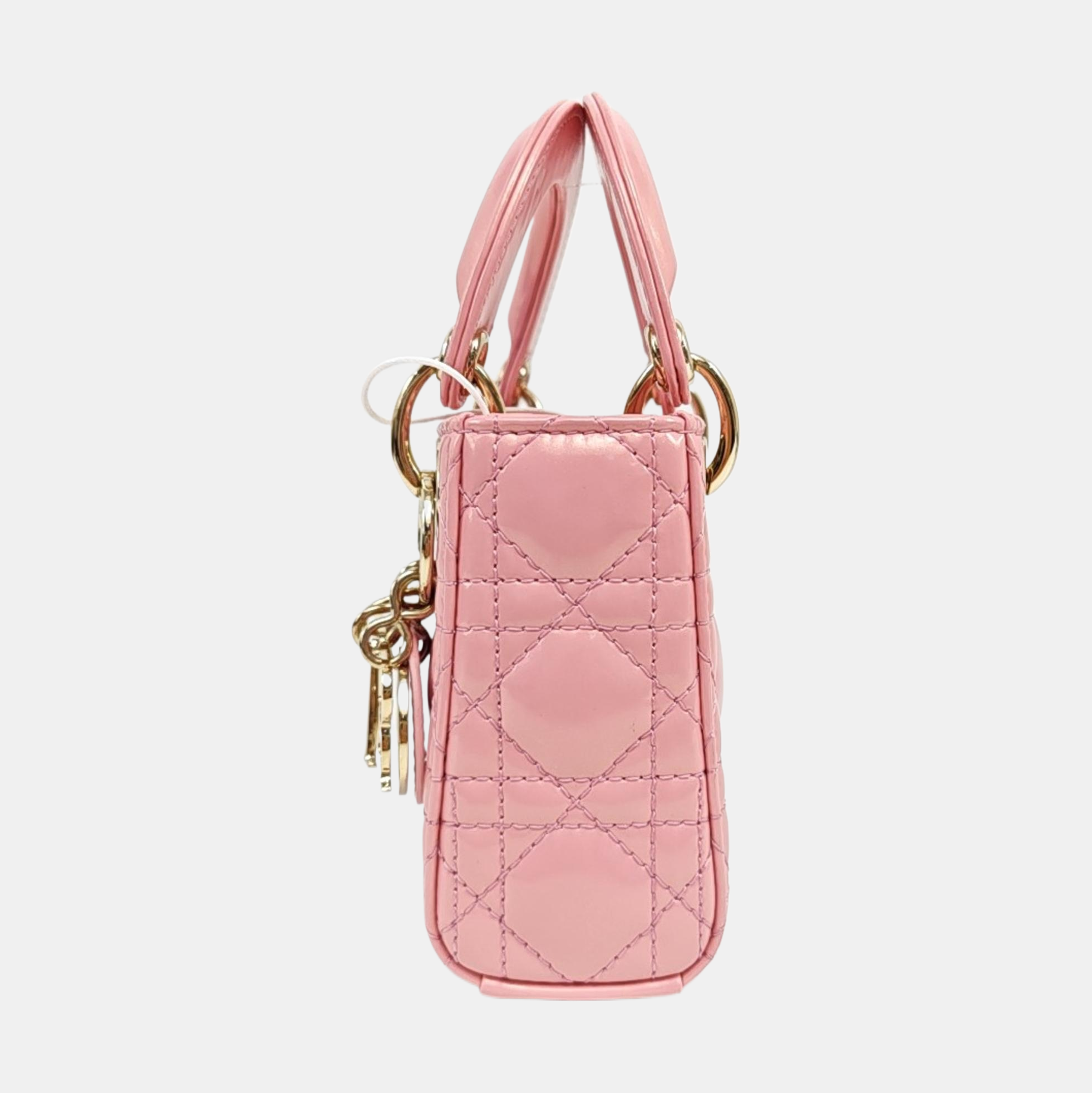 Lady Dior Mini Cannage Patent Leather Pink