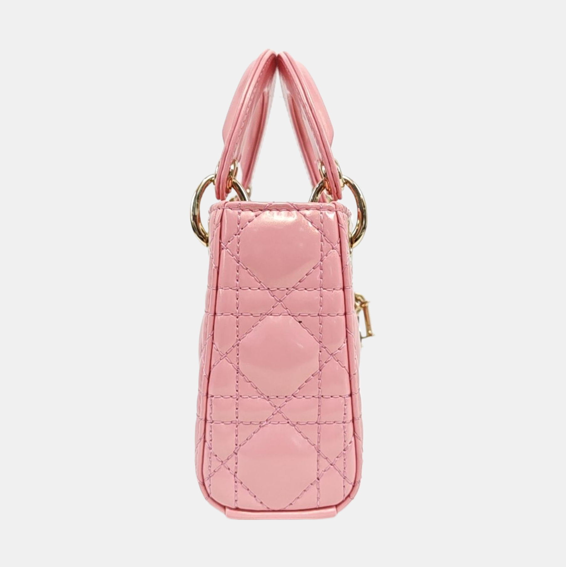 Lady Dior Mini Cannage Patent Leather Pink