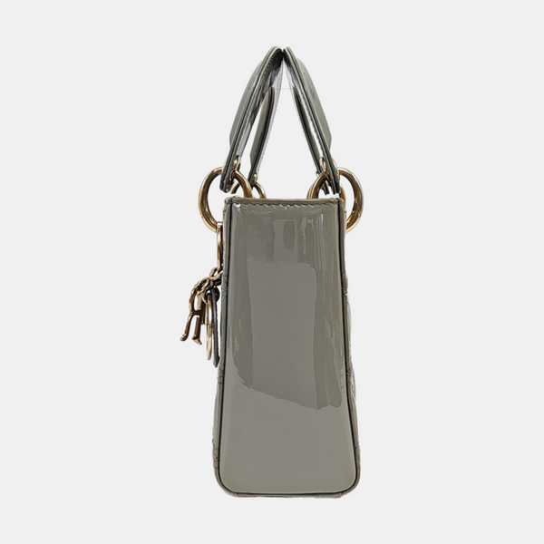 Lady Dior Mini Cannage Patent Leather Green