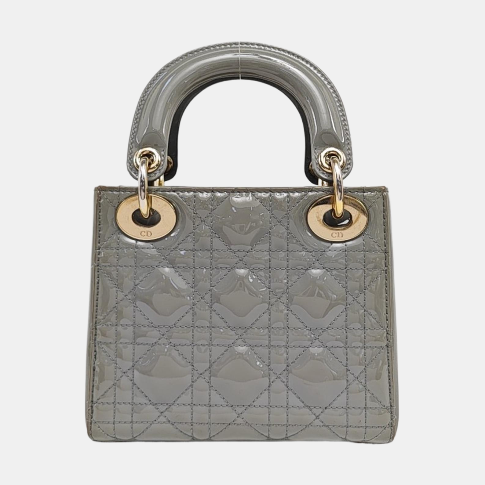 Lady Dior Mini Cannage Patent Leather Green