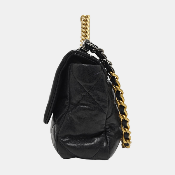 CHANEL 19 Small Quilted Lambskin Black