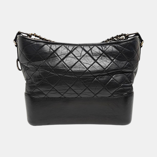 GABRIELLE Large Quilted Calfskin Black