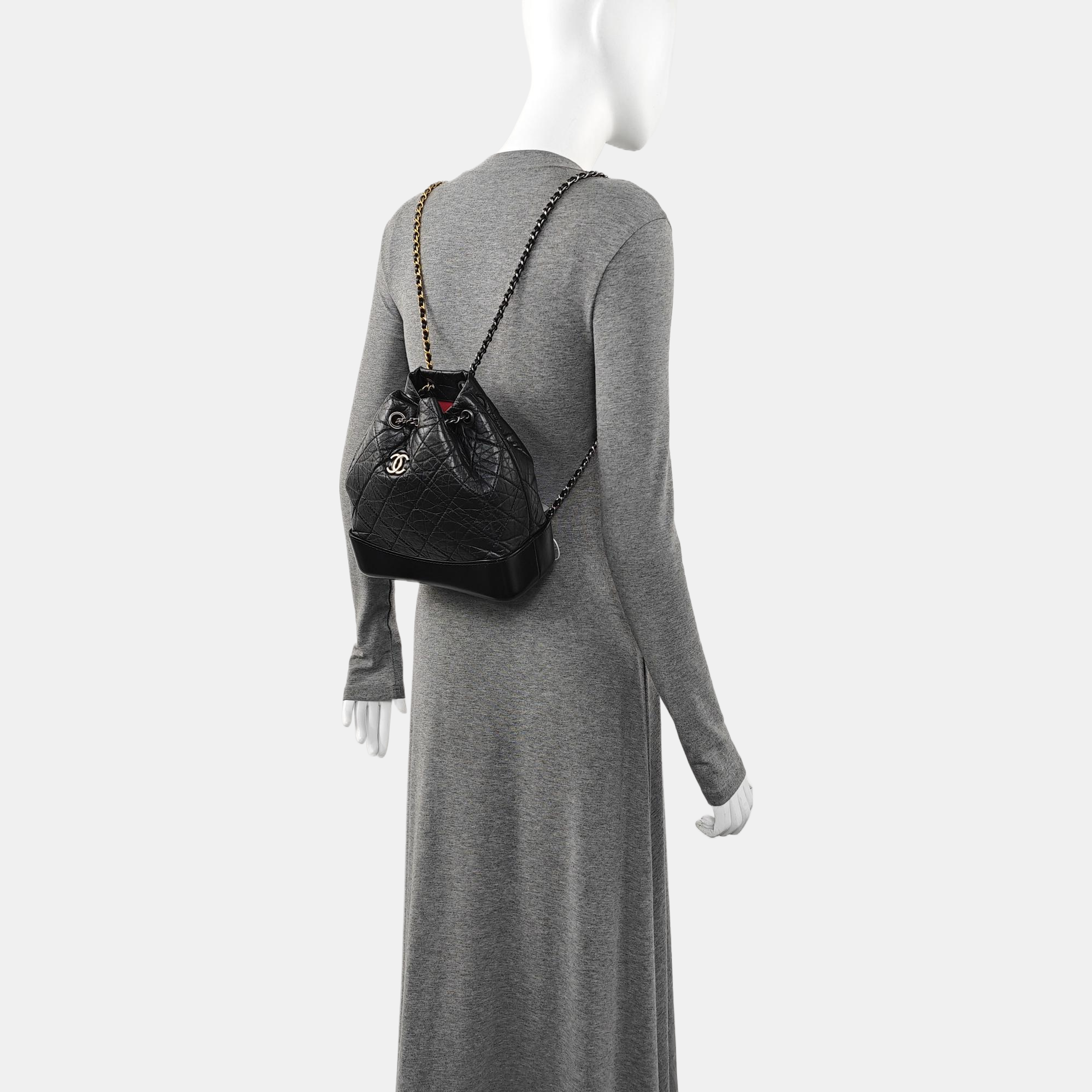 GABRIELLE Small Quilted Calfskin Black