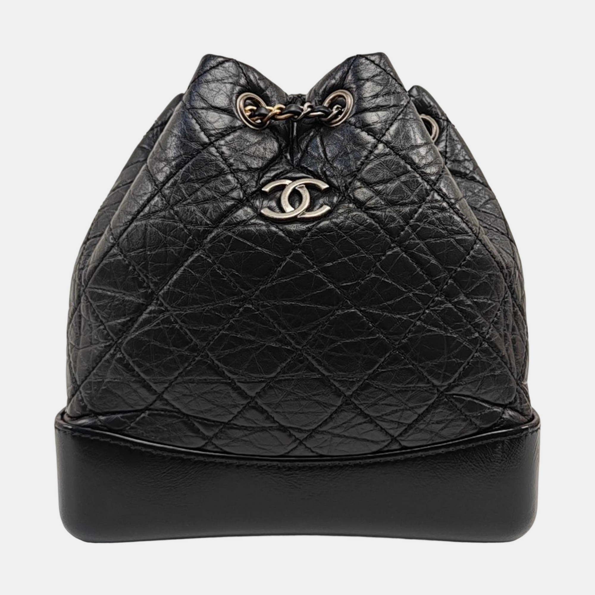 GABRIELLE Small Quilted Calfskin Black