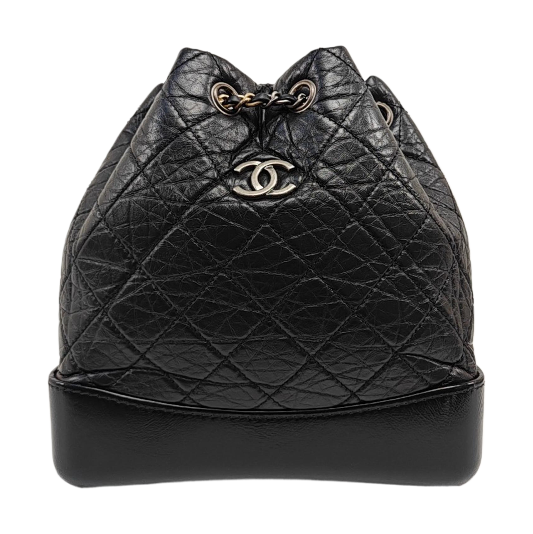 GABRIELLE Small Quilted Calfskin Black