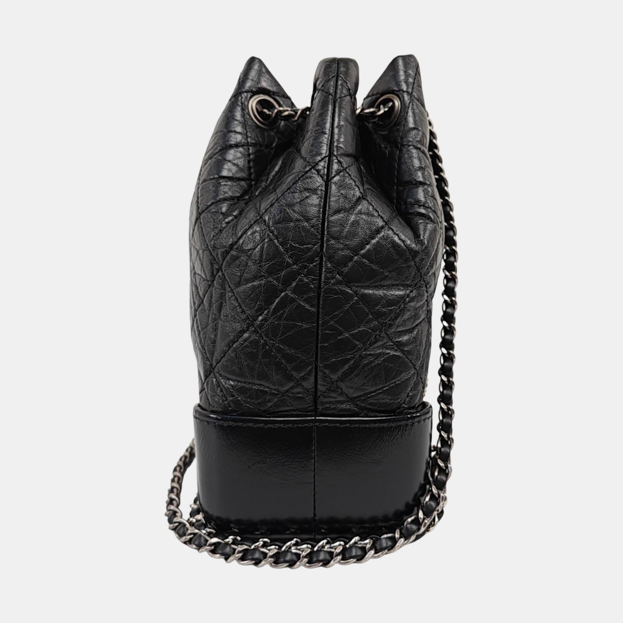 GABRIELLE Small Quilted Calfskin Black