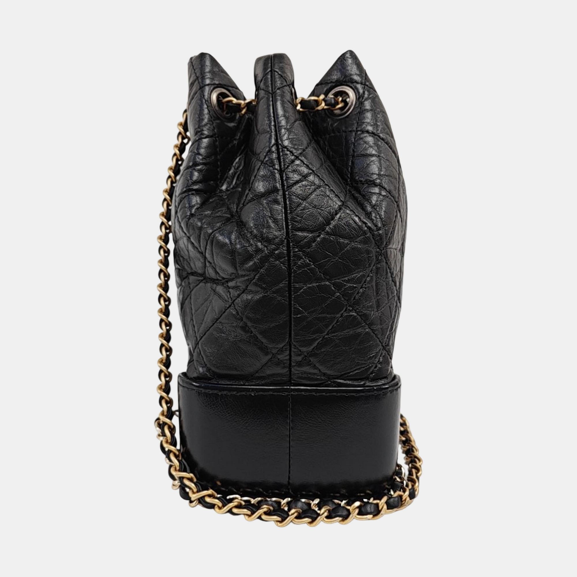 GABRIELLE Small Quilted Calfskin Black