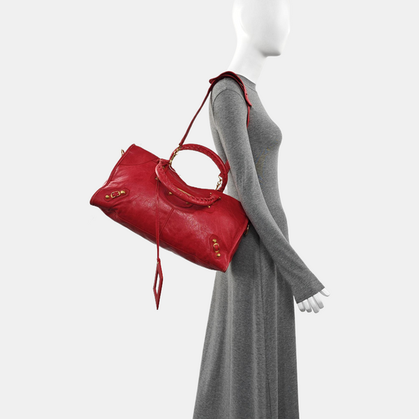 Classic City Medium Lambskin Red