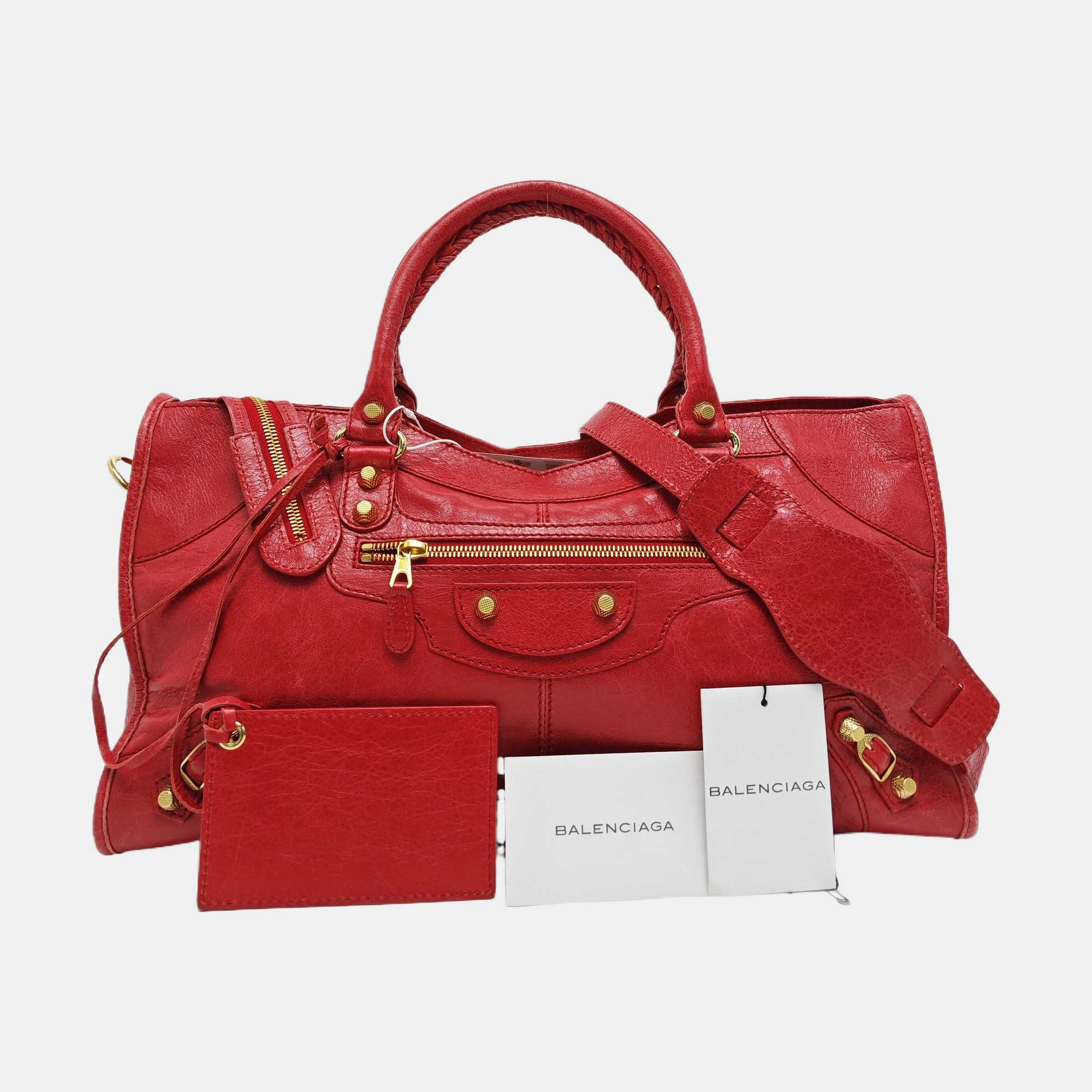 Classic City Medium Lambskin Red