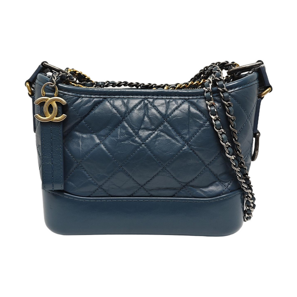 GABRIELLE Small Quilted Calfskin Blue