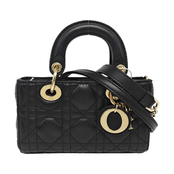 Lady D-Joy Super Mini Cannage Lambskin Black