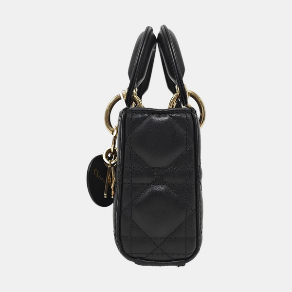 Lady D-Joy Super Mini Cannage Lambskin Black