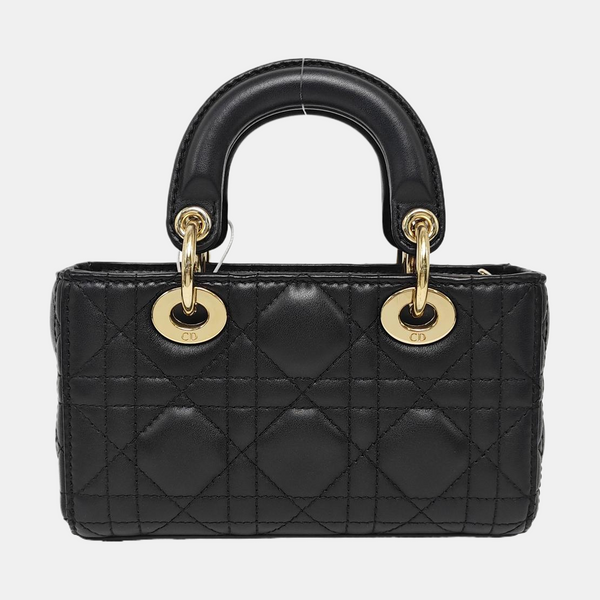 Lady D-Joy Super Mini Cannage Lambskin Black