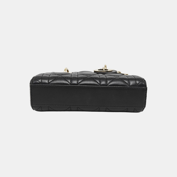 Lady D-Joy Super Mini Cannage Lambskin Black