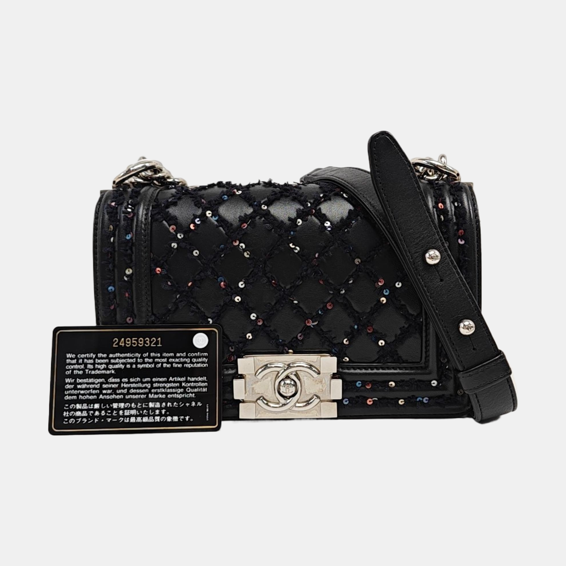 BOY CHANEL Small Quilted Lambskin Black