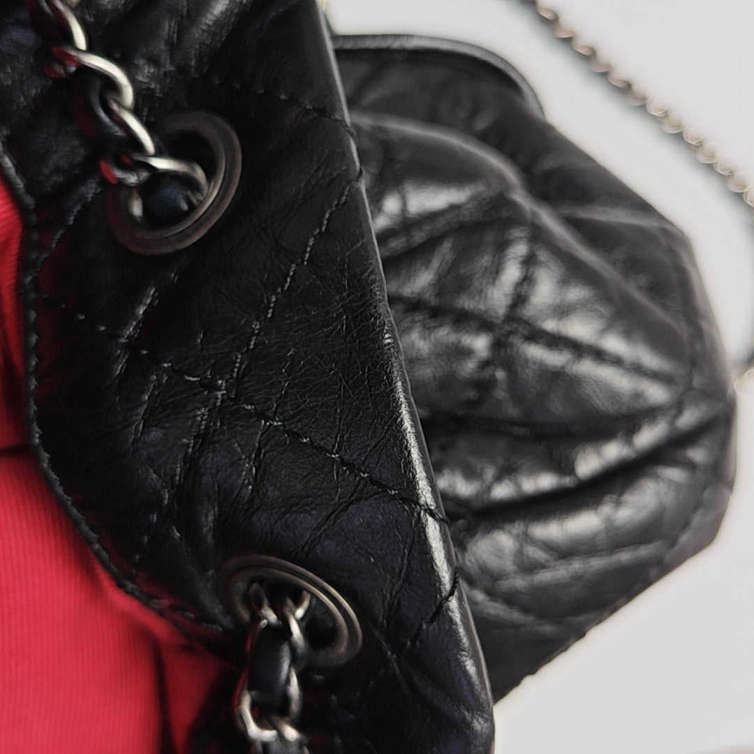 GABRIELLE Small Quilted Calfskin Black
