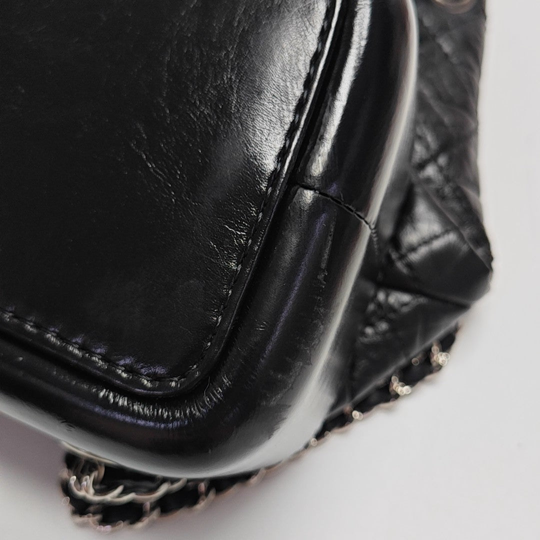 GABRIELLE Small Quilted Calfskin Black