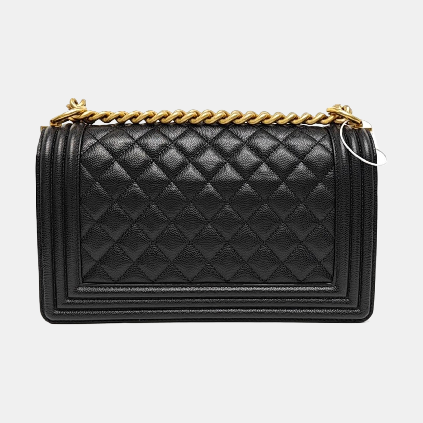 BOY CHANEL Medium Quilted Grained Calfskin Black