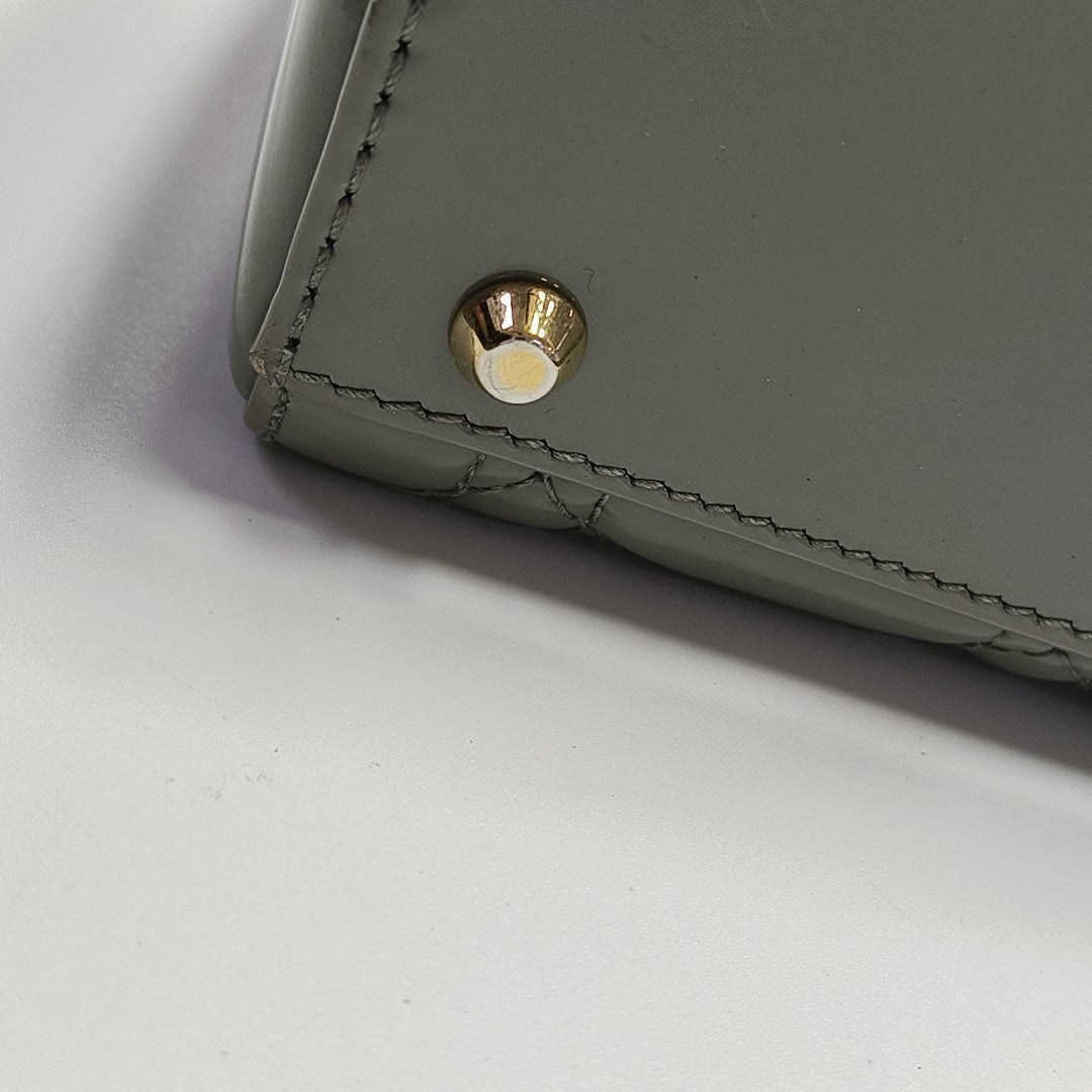 Lady Dior Mini Cannage Patent Leather Green