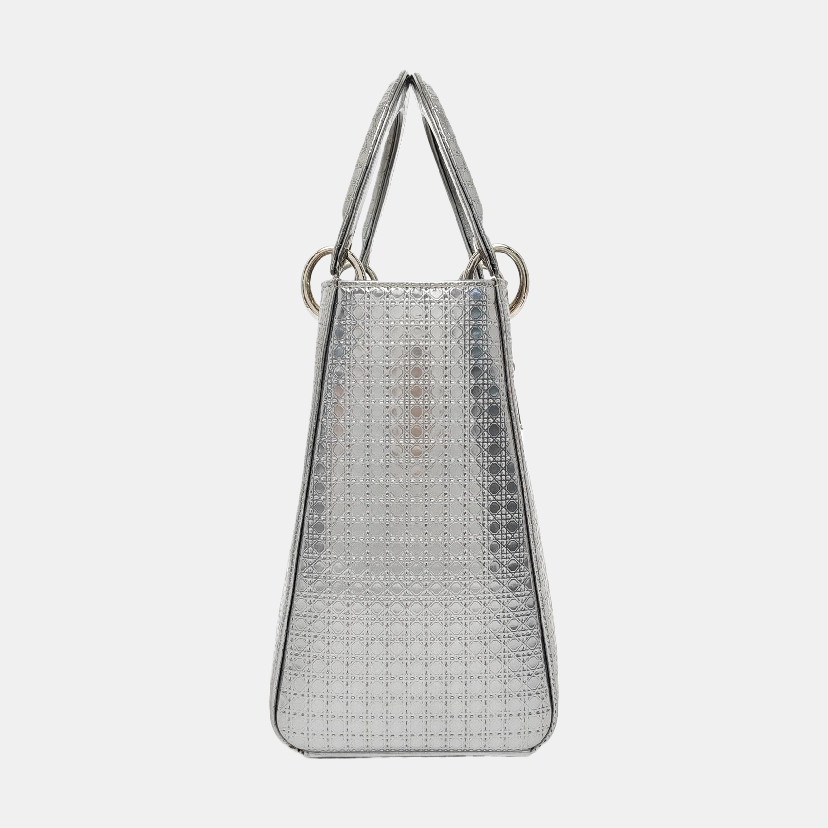 Lady Dior Medium Calfskin Silver