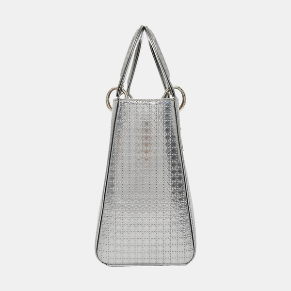 Lady Dior Medium Calfskin Silver