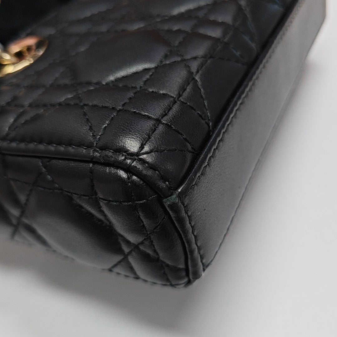 Lady D-Joy Super Mini Cannage Lambskin Black