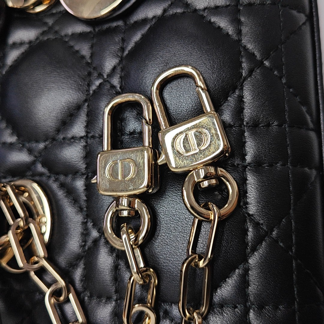 Lady D-Joy Super Mini Cannage Lambskin Black