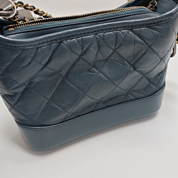 GABRIELLE Small Quilted Calfskin Blue