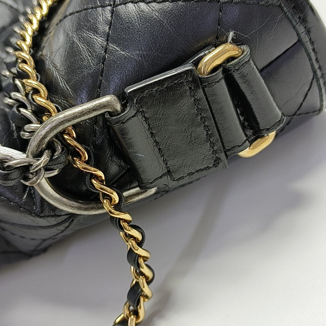 GABRIELLE Large Quilted Calfskin Black