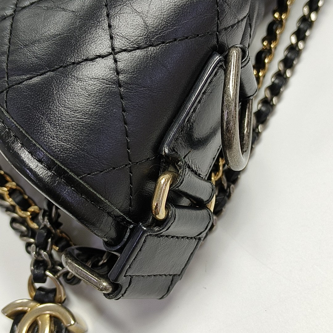 GABRIELLE Large Quilted Calfskin Black