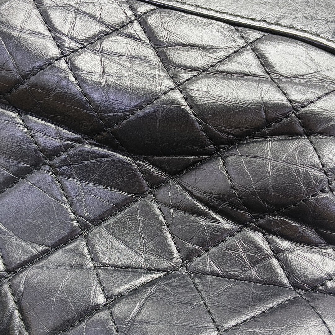 GABRIELLE Large Quilted Calfskin Black