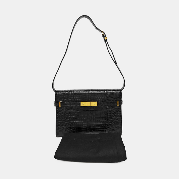 MANHATTAN Medium Calfskin Black
