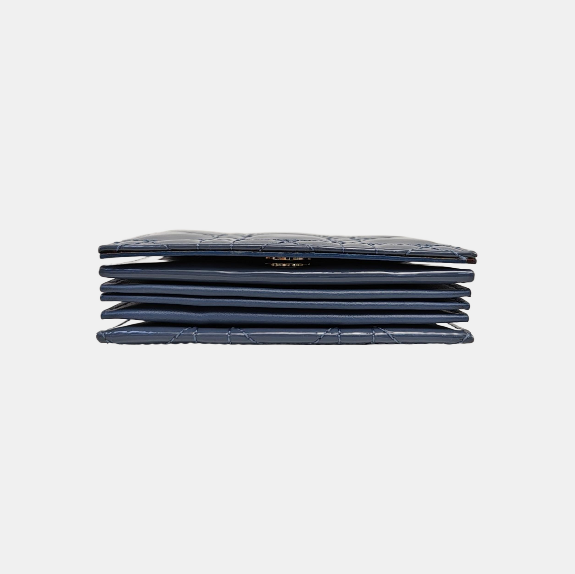 Lady Dior Cannage Patent Leather Blue
