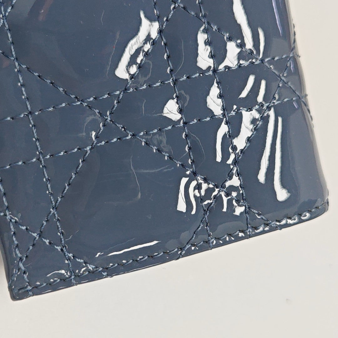Lady Dior Cannage Patent Leather Blue