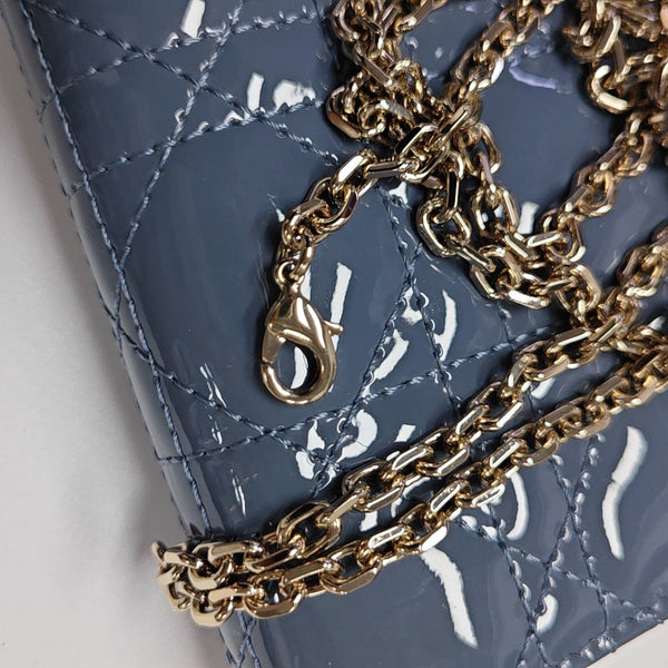 Lady Dior Cannage Patent Leather Blue