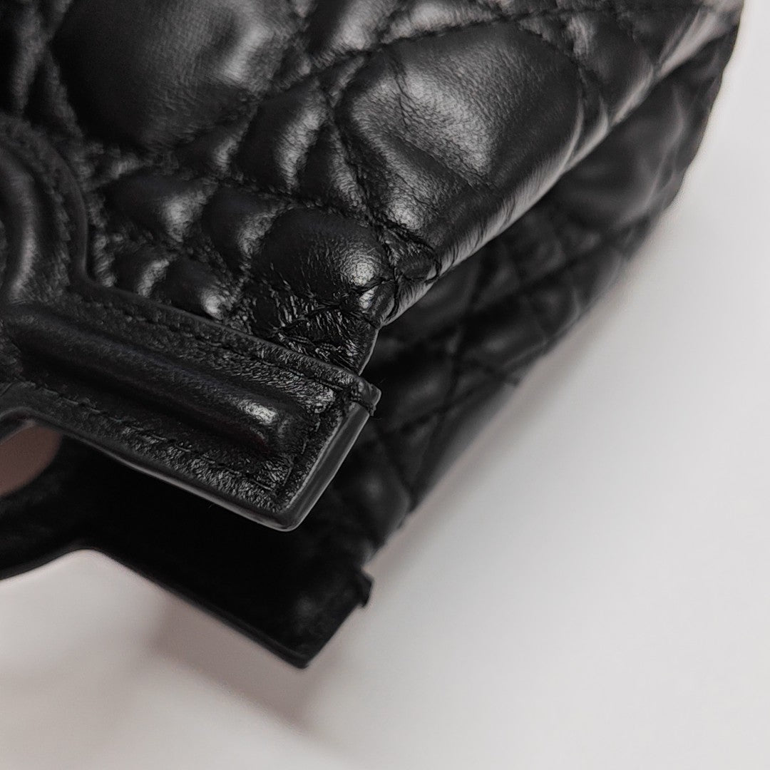 Jolie Top Handle Mini Cannage Lambskin Black