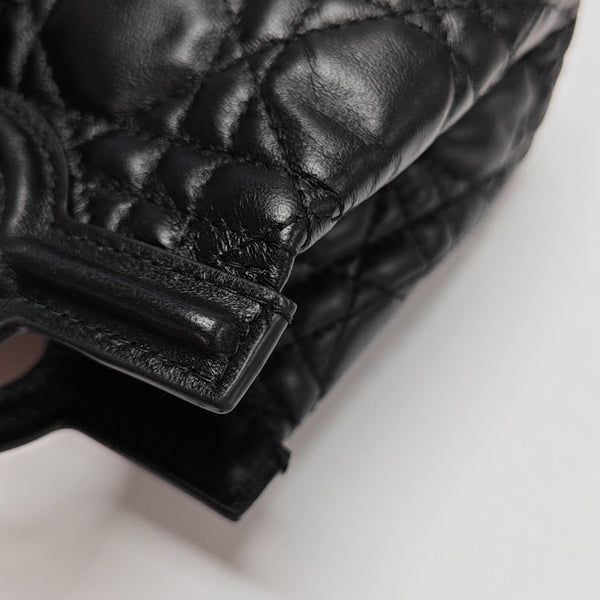 Jolie Top Handle Mini Cannage Lambskin Black