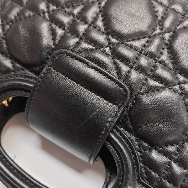 Jolie Top Handle Mini Cannage Lambskin Black