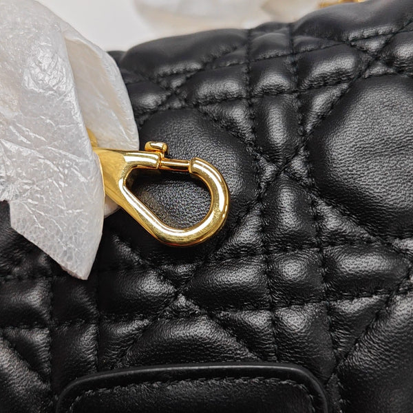 Jolie Top Handle Mini Cannage Lambskin Black