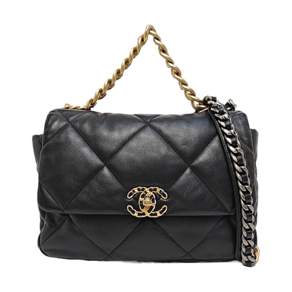 CHANEL 19 Large Quilted Lambskin Black