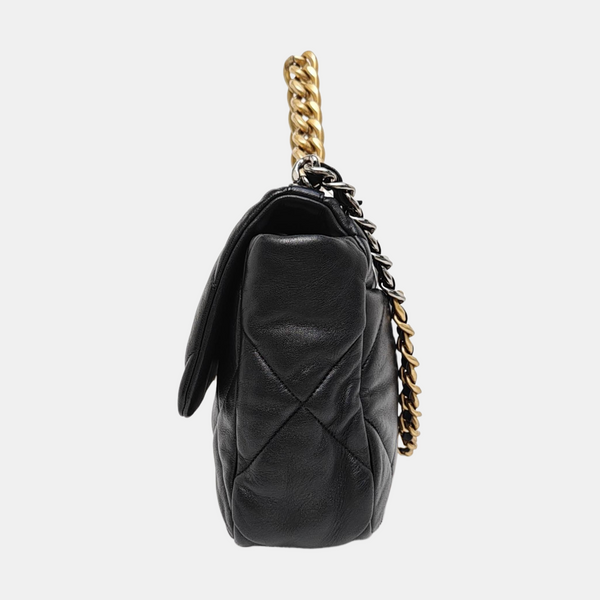 CHANEL 19 Large Quilted Lambskin Black