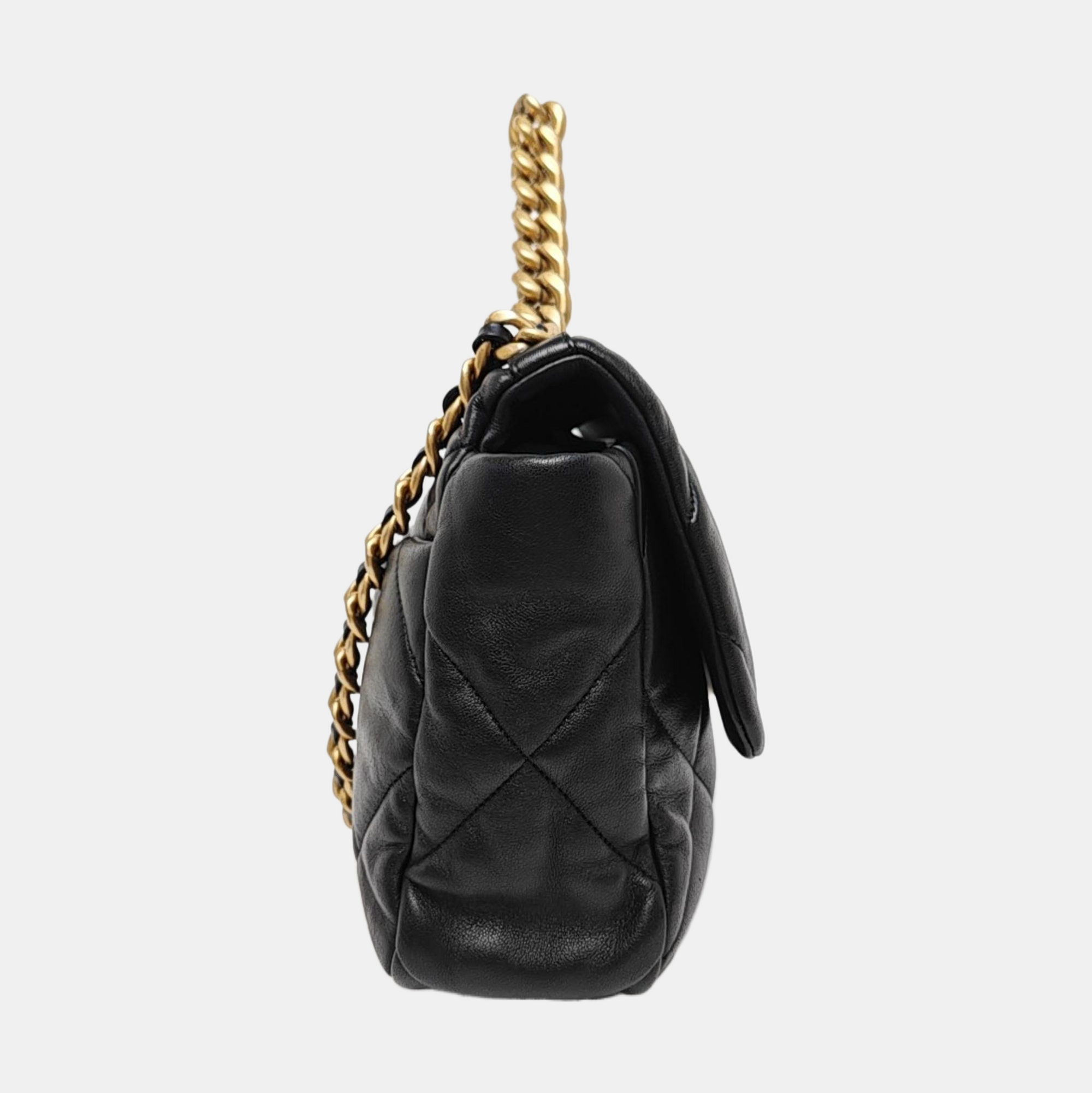 CHANEL 19 Large Quilted Lambskin Black