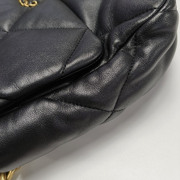 CHANEL 19 Large Quilted Lambskin Black