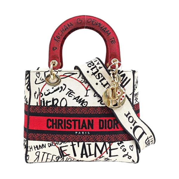 Lady Dior Medium Canvas White